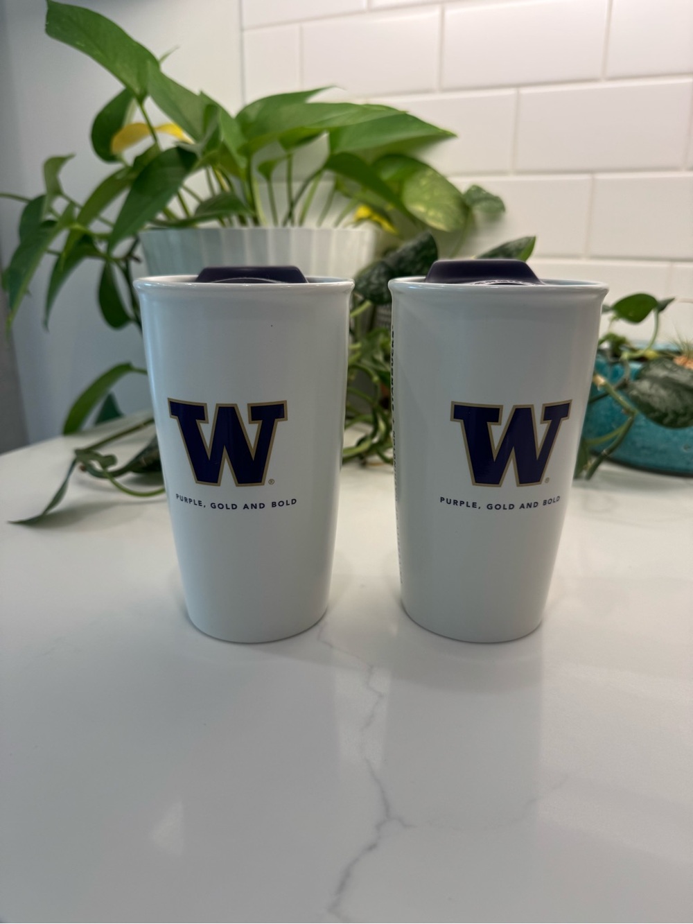 Starbucks University of Washington Ceramic Travel Mugs (Set of 2)